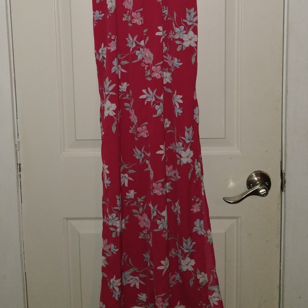 Long, Spaghetti Strap, Sexy Floral Dress - Picture 3 of 6
